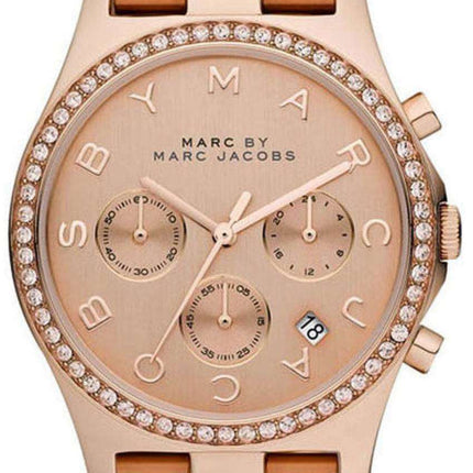 Marc By Marc Jacobs Henry Chronograph Crystals Rose Gold Dial MBM3118 Womens Watch