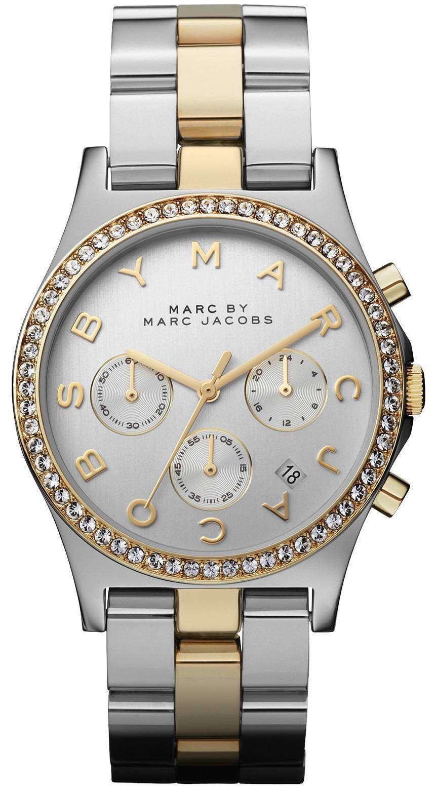 Marc By Marc Jacobs Henry Chronograph Crystals Silver Dial MBM3197