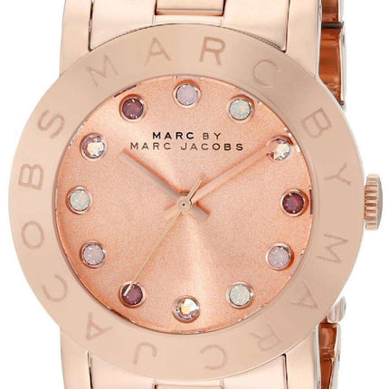 Marc By Marc Jacobs Amy Dexter Glitz Rose Gold Dial MBM3216 Womens Watch