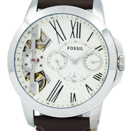 Fossil Grant Twist Multifunction Quartz Brown Leather Strap ME1144 Mens Watch