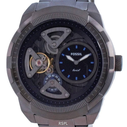 Fossil Bronson Twist Semi Skeleton Stainless Steel Quartz ME1171 Men's Watch