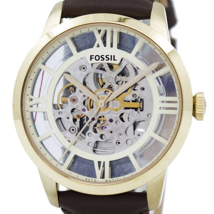 Fossil Townsman Automatic Skeleton Dial Brown Leather ME3043 Mens Watch