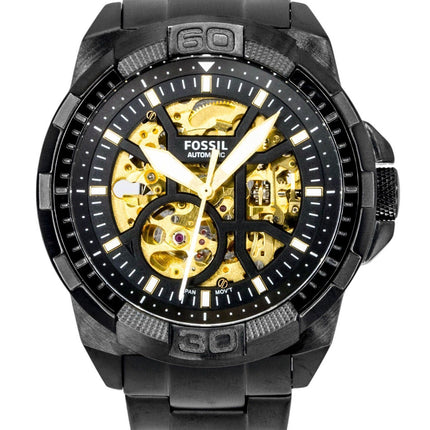Fossil Bronson Stainless Steel Black Skeleton Dial Automatic ME3217 Men's Watch