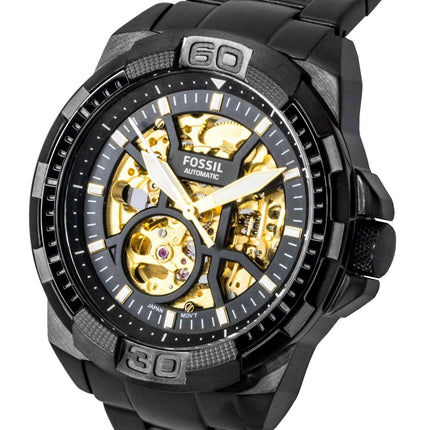 Fossil Bronson Stainless Steel Black Skeleton Dial Automatic ME3217 Men's Watch