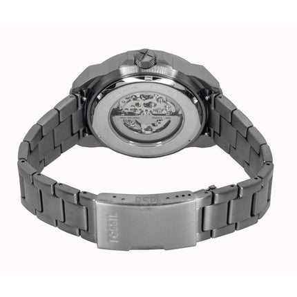 Fossil Bronson Stainless Steel Black Skeleton Dial Automatic ME3218 Men's Watch