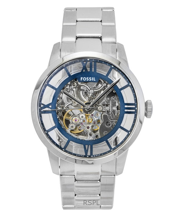 Fossil Townsman Stainless Steel Blue Skeleton Dial Automatic ME3260 Men's Watch