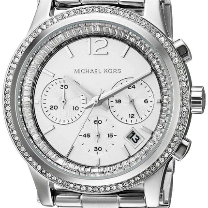 Michael Kors Heidi Chronograph Crystal Silver Dial MK6062 Womens Watch