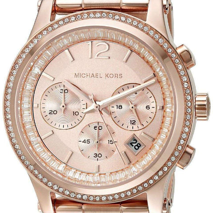 Michael Kors Heidi Chronograph Rose Crystal Dial MK6064 Womens Watch