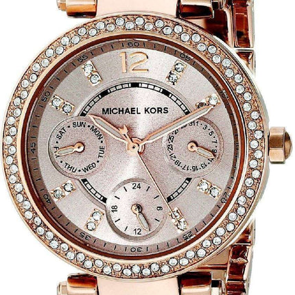 Michael Kors Parker Mini Multi-Function Rose Dial MK6110 Womens Watch