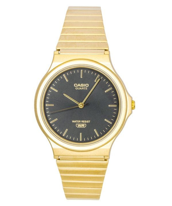 Casio Analog Gold Tone Stainless Steel Bracelet Black Dial Quartz MQ-24GA-1A Unisex Watch
