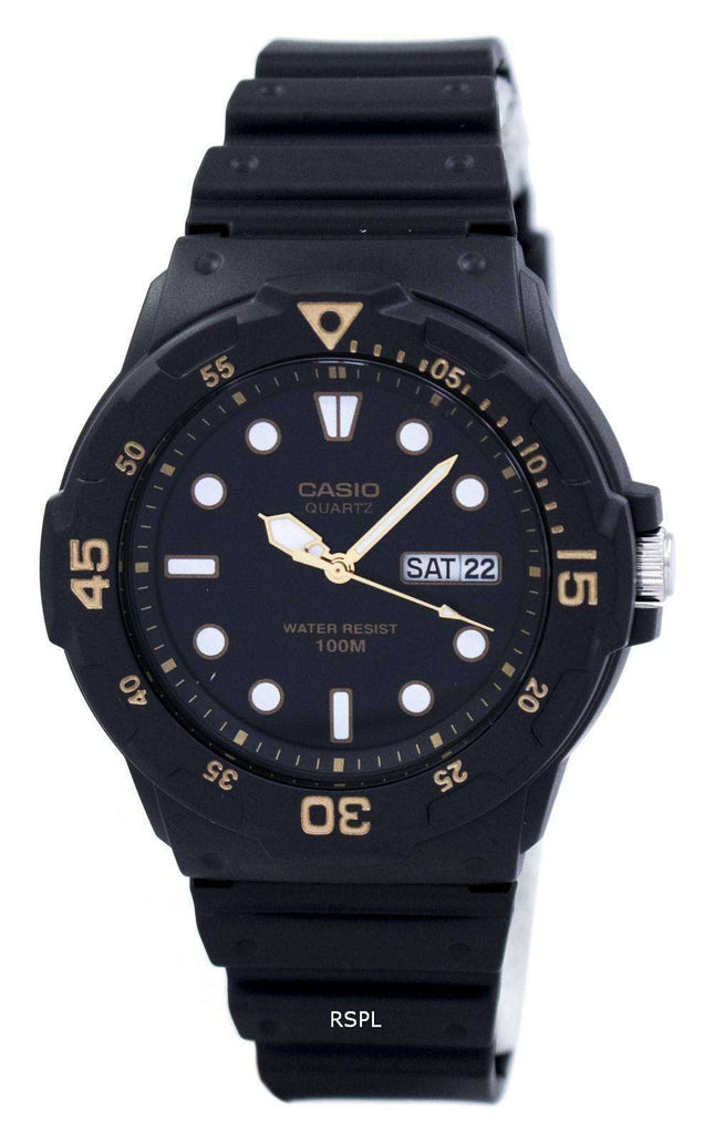 Casio Quartz Analog 100M Black Resin Strap MRW-200H-1EVDF MRW-200H-1EV Mens Watch