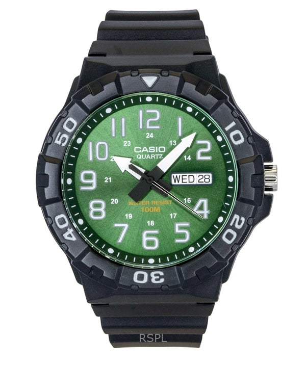 Casio Analog Resin Strap Green Dial Quartz MRW-210H-3BV 100M Men's Watch