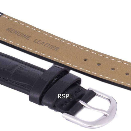 Black Ratio Brand Leather Watch Strap 20mm