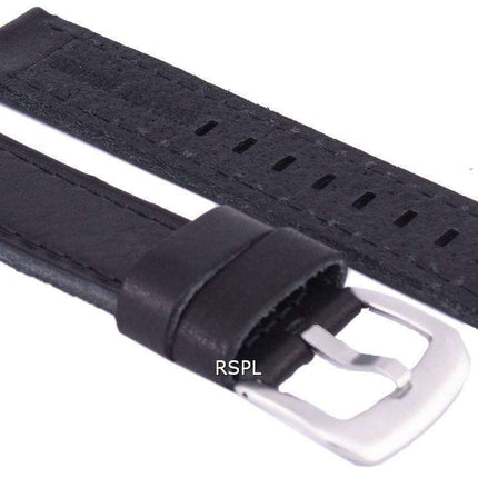 Black Ratio Brand Leather Watch Strap 20mm