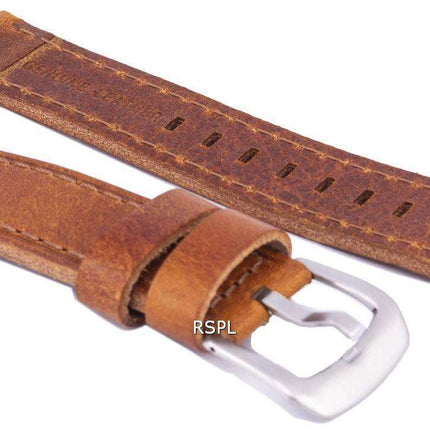 Brown Ratio Brand Leather Watch Strap 20mm