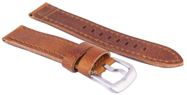 Brown Ratio Brand Leather Watch Strap 20mm