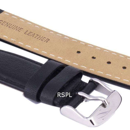 Black Ratio Brand Leather Watch Strap 20mm