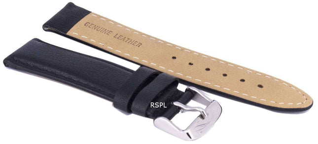 Black Ratio Brand Leather Watch Strap 20mm
