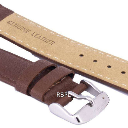 Dark Brown Ratio Brand Leather Watch Strap 20mm