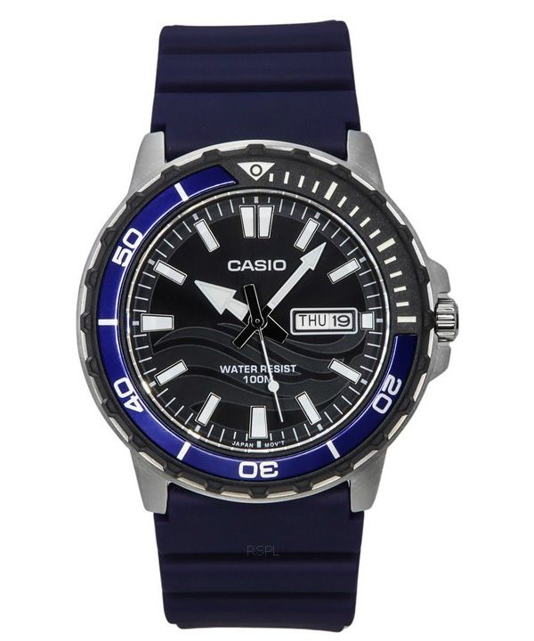 Casio Standard Analog Resin Strap Black Dial Quartz MTD-125-2A 100M Men's Watch