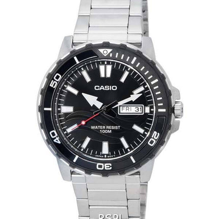 Casio Enticer Standard Analog Black Dial Quartz MTD-125D-1A1 MTD125D-1A1 100M Mens Watch