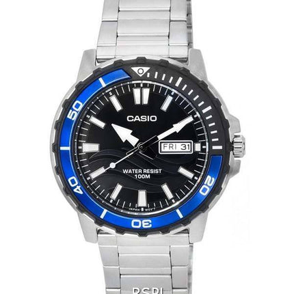 Casio Enticer Standard Analog Black Dial Quartz MTD-125D-1A2 MTD125D-1A2 100M Mens Watch