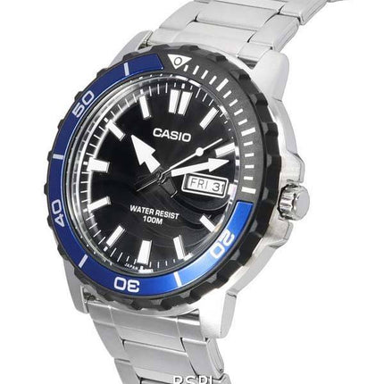 Casio Enticer Standard Analog Black Dial Quartz MTD-125D-1A2 MTD125D-1A2 100M Mens Watch