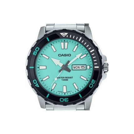 Casio Standard Analog Stainless Steel Turquoise Dial Quartz MTD-125D-2A2V 100M Men's Watch
