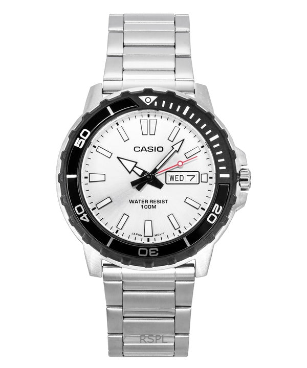 Casio Standard Analog Stainless Steel Silver Dial Quartz MTD-125D-7AV 100M Men's Watch