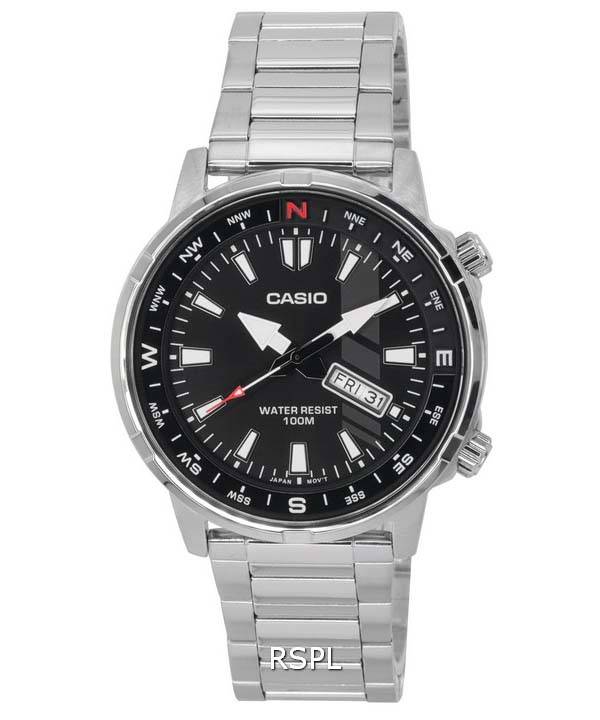 Casio Enticer Standard Analog Stainless Steel Quartz MTD-130D-1A MTD130D-1 100M Mens Watch