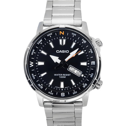 Casio Standard Analog Stainless Steel Black Dial Quartz MTD-130D-1A4V 100M Men's Watch