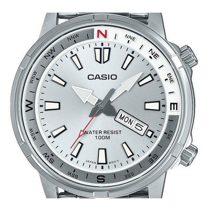 Refurbished Casio Standard Analog Stainless Steel Silver Dial Quartz MTD-130D-7AV 100M Men's Watch