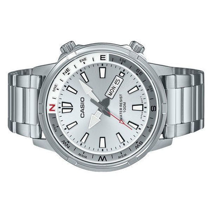 Casio Standard Analog Stainless Steel Silver Dial Quartz MTD-130D-7AV 100M Men's Watch