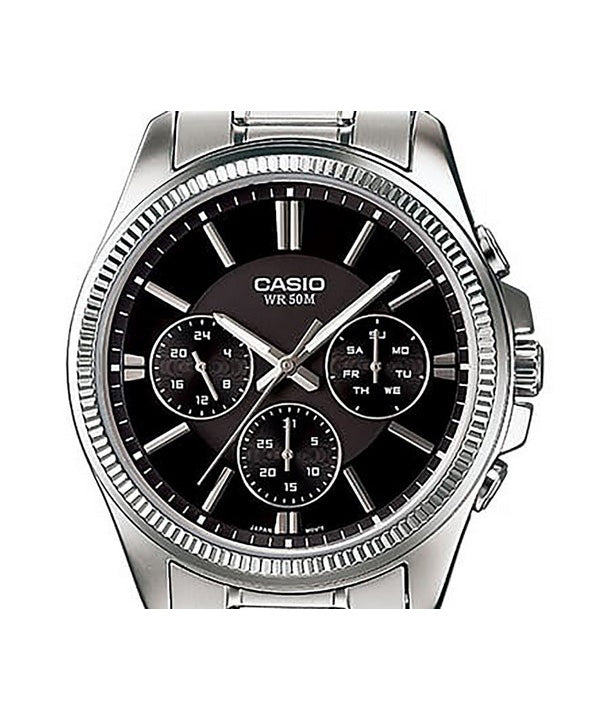 Casio Enticer Analog Stainless Steel Black Dial Quartz MTP-1375D
