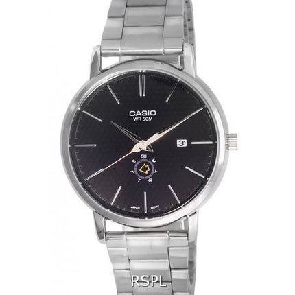 Casio Analog Stainless Steel Black Dial Quartz MTP-B125D-1A MTPB125D-1 Mens Watch