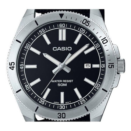 Casio Standard Analog Cloth Strap Black Dial Quartz MTP-B155C-1E Mens Watch