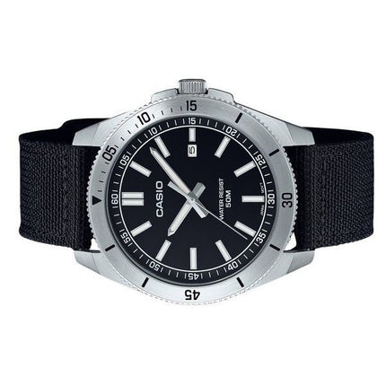 Casio Standard Analog Cloth Strap Black Dial Quartz MTP-B155C-1E Mens Watch