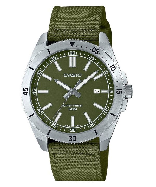 Casio Standard Analog Cloth Strap Green Dial Quartz MTP-B155C-3E Mens Watch