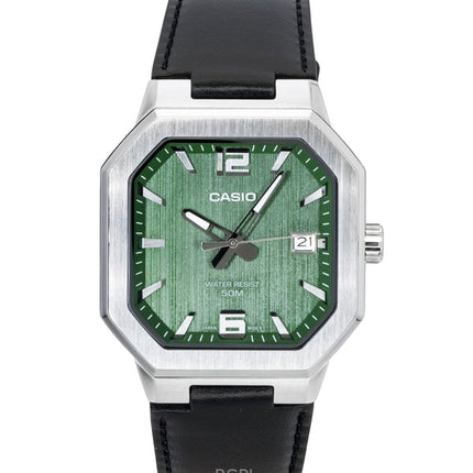 Casio Analog Leather Strap Green Dial Quartz MTP-B195L-3AV Men's Watch