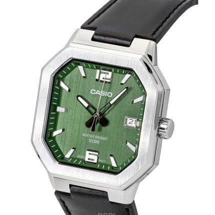 Casio Analog Leather Strap Green Dial Quartz MTP-B195L-3AV Men's Watch