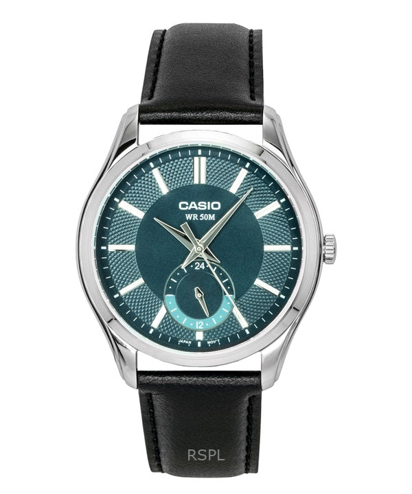 Casio Analog Leather Strap Green Dial Quartz MTP-B315L-3AV Men's Watch