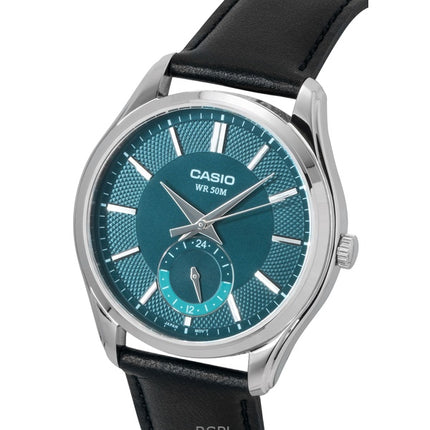 Casio Analog Leather Strap Green Dial Quartz MTP-B315L-3AV Men's Watch