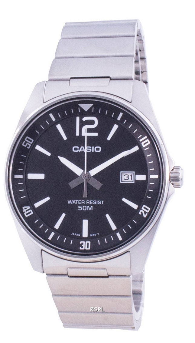 Casio Black Dial Stainless Steel Quartz MTP-E170D-1BV MTPE170D-1BV Men's Watch