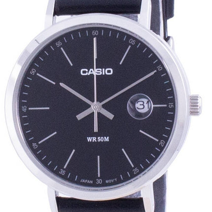 Casio Analog Black Dial Leather Strap MTP-E175L-1E MTPE175L-1 Mens Watch