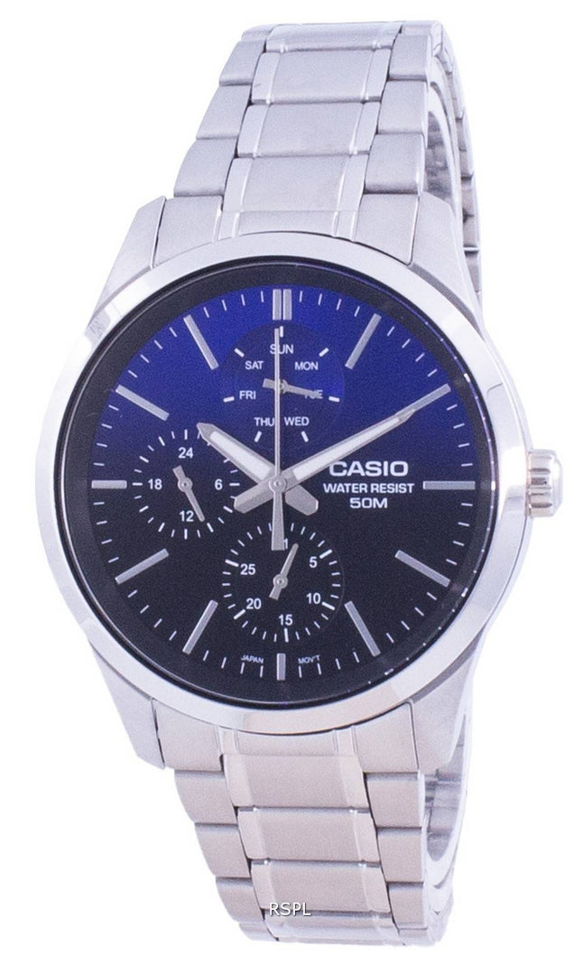 Casio Analog Blue Dial Stainless Steel Quartz MTP-E330D-2A MTPE330D-2 Mens Watch