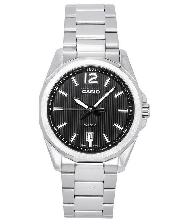 Casio Standard Analog Stainless Steel Black Dial Quartz MTP-E725D-1A Men's Watch