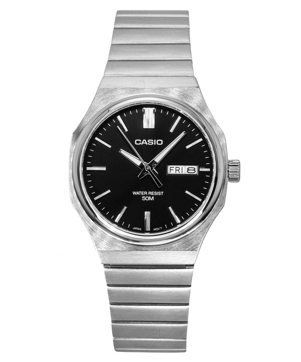 Casio Standard Analog Stainless Steel Black Dial Quartz MTP-E735D-1AV Men's Watch