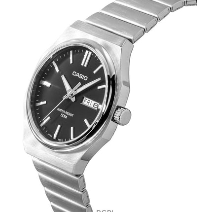 Casio Standard Analog Stainless Steel Black Dial Quartz MTP-E735D-1AV Men's Watch
