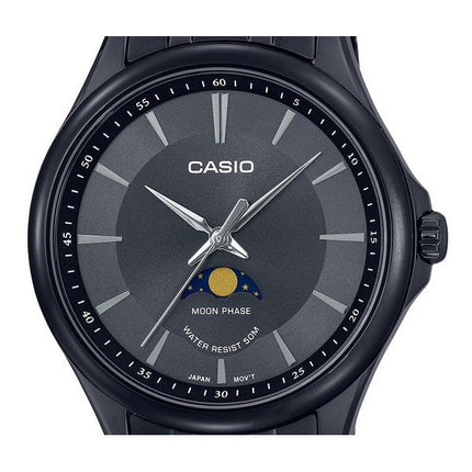 Casio Standard Analog Moon Phase Black Dial Quartz MTP-M100B-1A Mens Watch