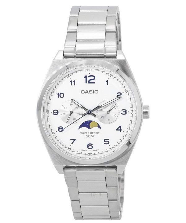Refurbished Casio Standard Analog Moon Phase White Dial Quartz MTP-M300D-7A MTPM300D-7 Men's Watch